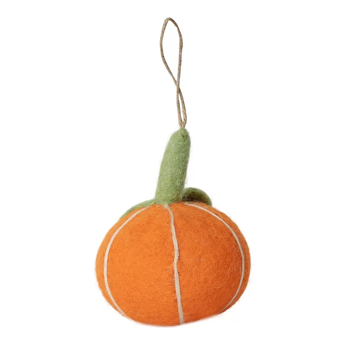 De Kulture Handmade Premium Wool Felt Hanging Single Pumpkin Eco Friendly Needle Felted Stuffed Halloween Ornament Ideal for Home Office Party Decoration Holiday Décor,3.5x4.5 (DH) Inches